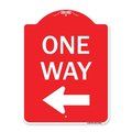 Amistad 18 x 24 in. Designer Series Sign - One Way Sign & Left Arrow, Red & White AM2075919